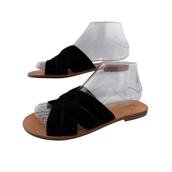 Frye Women's Carla Black Suede Criss Cross Open Toe Sandal Size 7 M NWB - Picture 2 of 9